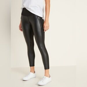 NWOT ($40) High-Rise 7/8-Length Zip-Pocket Street Leggings in Black Size Small